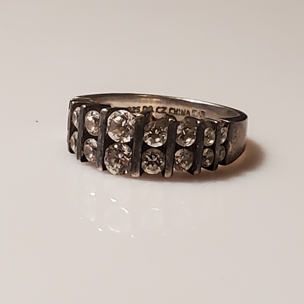 Sterling silver with CZ stone ring